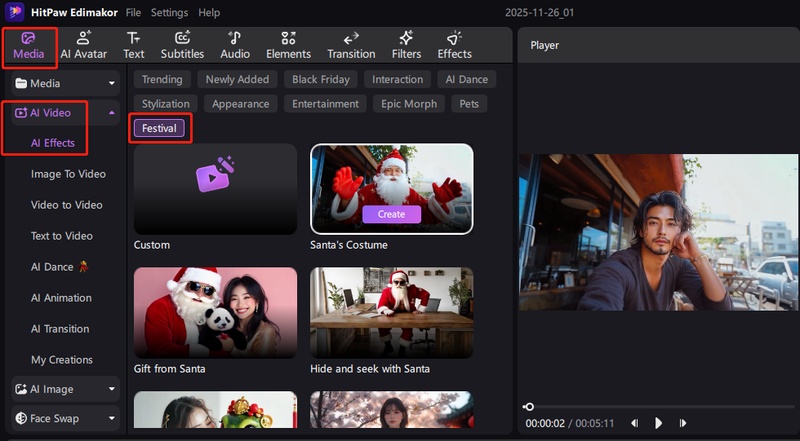 edimakor ai christmas filter