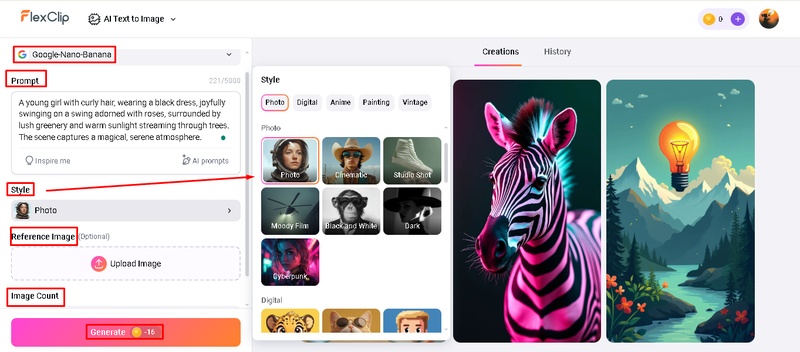 flexclip ai image generator