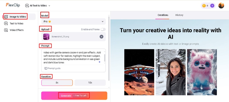 flexclip ai video generator