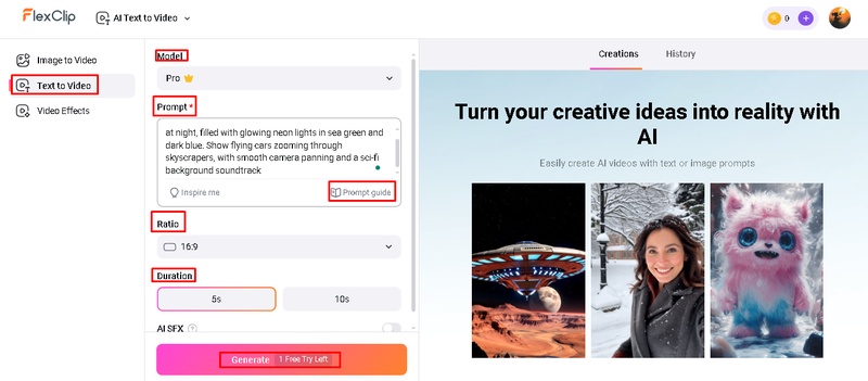 flexclip ai video maker