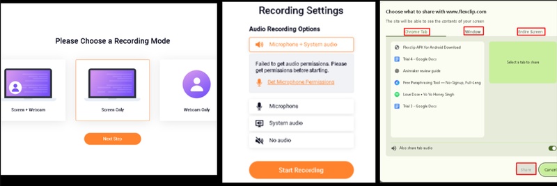 flexclip screen recorder