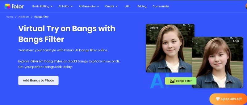 fotor ai bangs filter