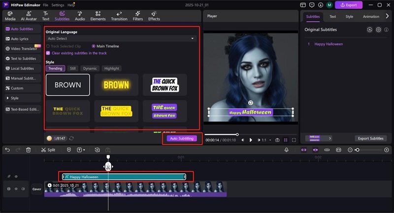 halloween ai talking avatar auto subtitles 1