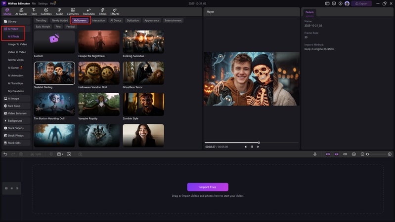 halloween ai video effects