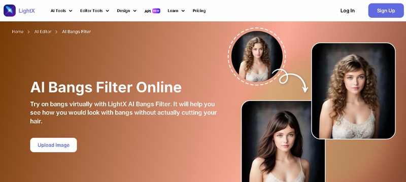 lightx ai bangs filter