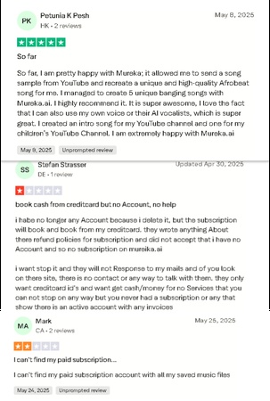 mureka ai music generator user reviews