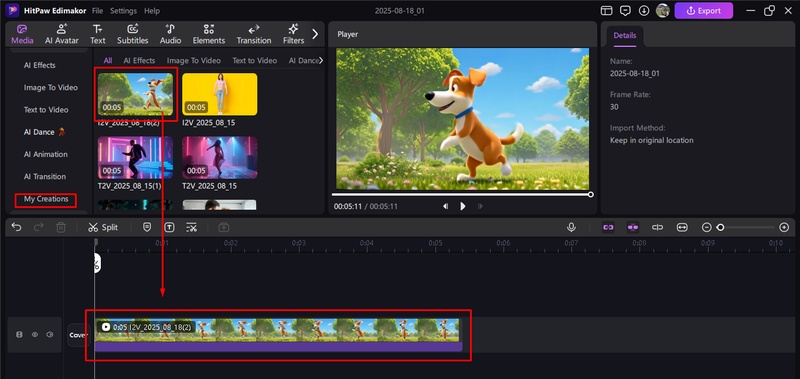 preview and export the final video