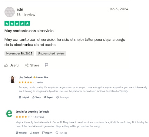 sonauto ai avis des utilisateurs