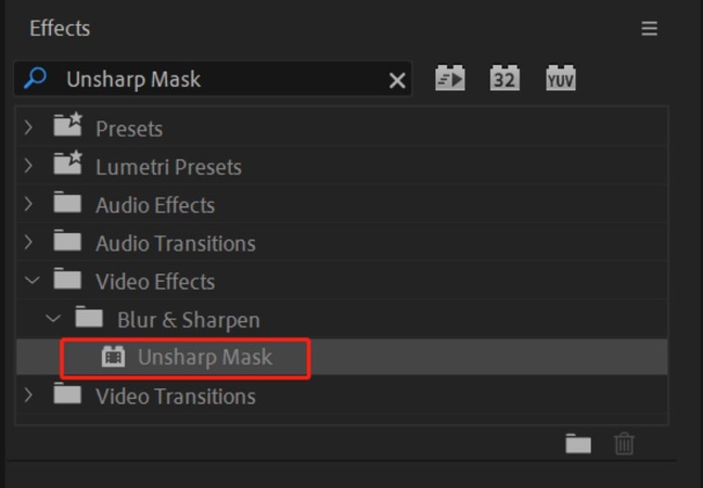 apply unsharp mask