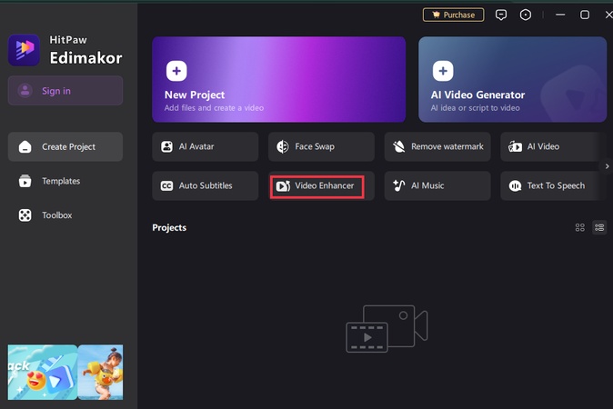 click on video enhancer