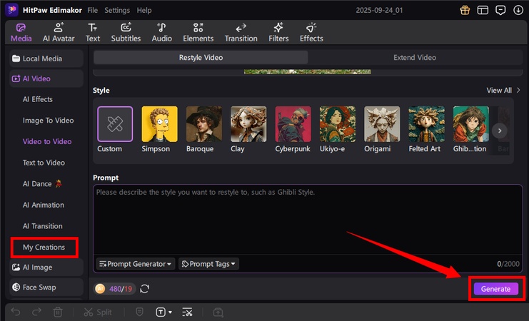 generate and access videos in my creations