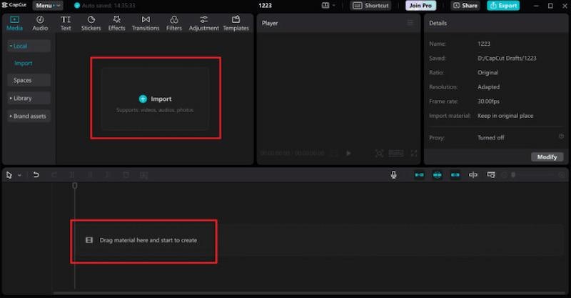 import video capcut