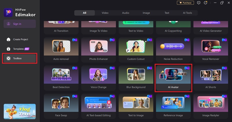 navigate to the ai avatar feature
