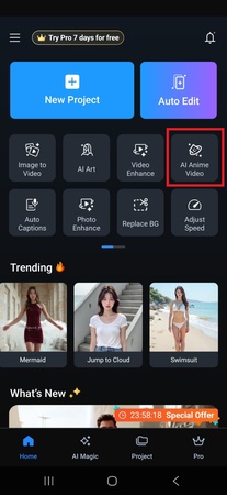 select ai anime video powerdirector