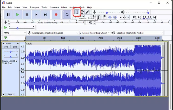 select the noise portion