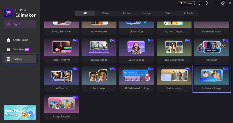 select the reference image option