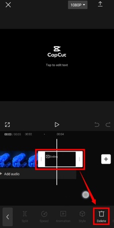 tap delete capcut