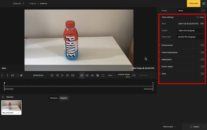 topaz video enhancement options