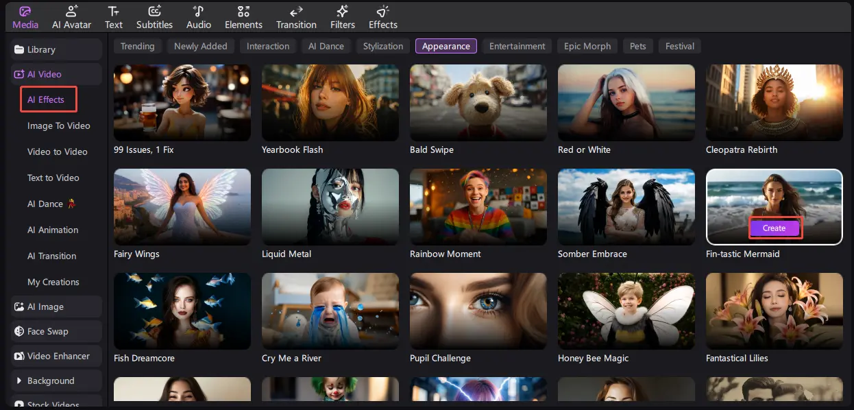 choose body swap effect