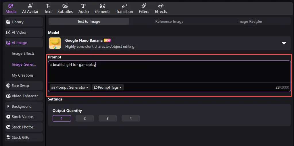 enter ai girl prompt