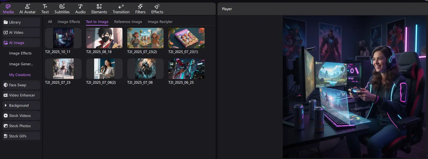 generate ai girl with edimakor