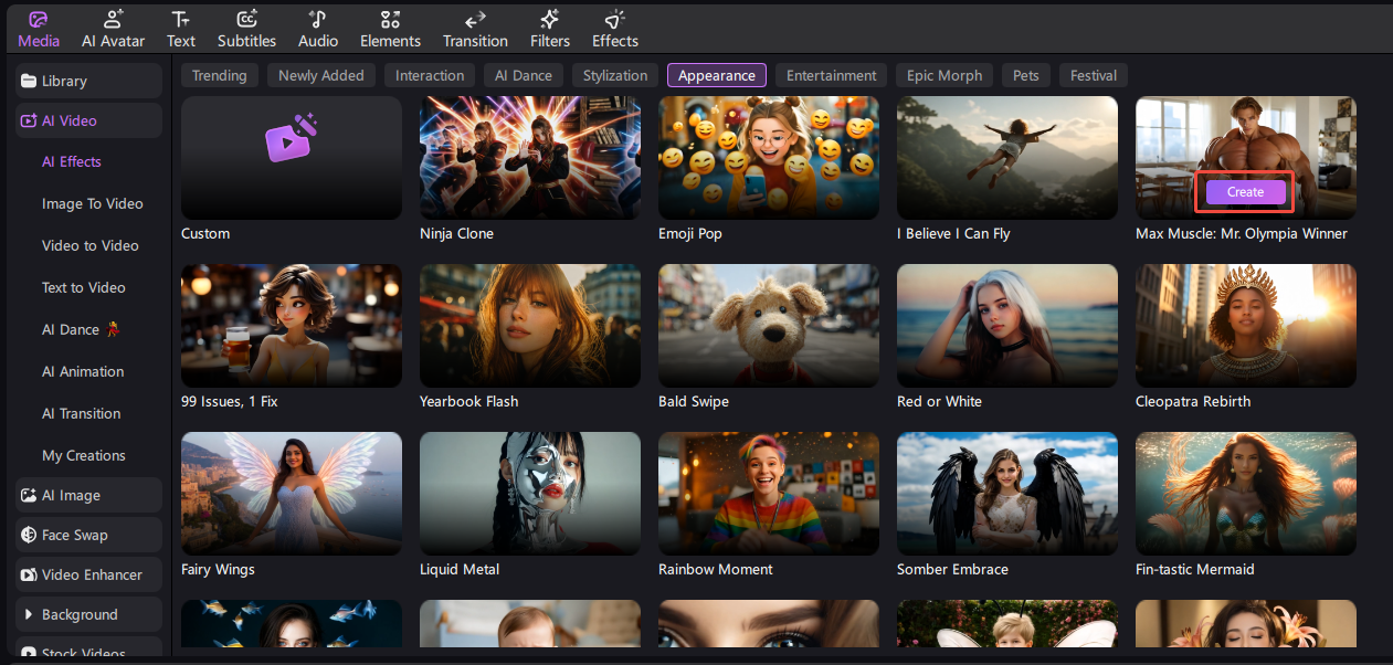 choose ai muscle effect