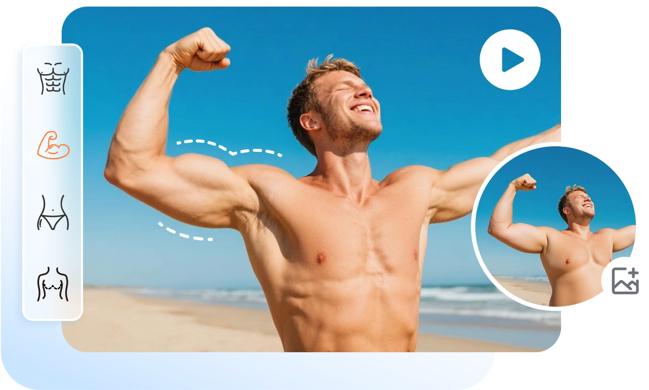 Instant Body Transformation with AI Muscle Effect