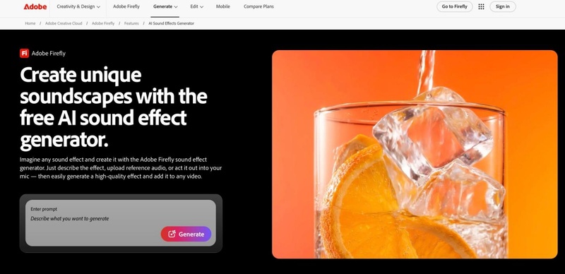 Adobe Firefly Sound Effect Generator