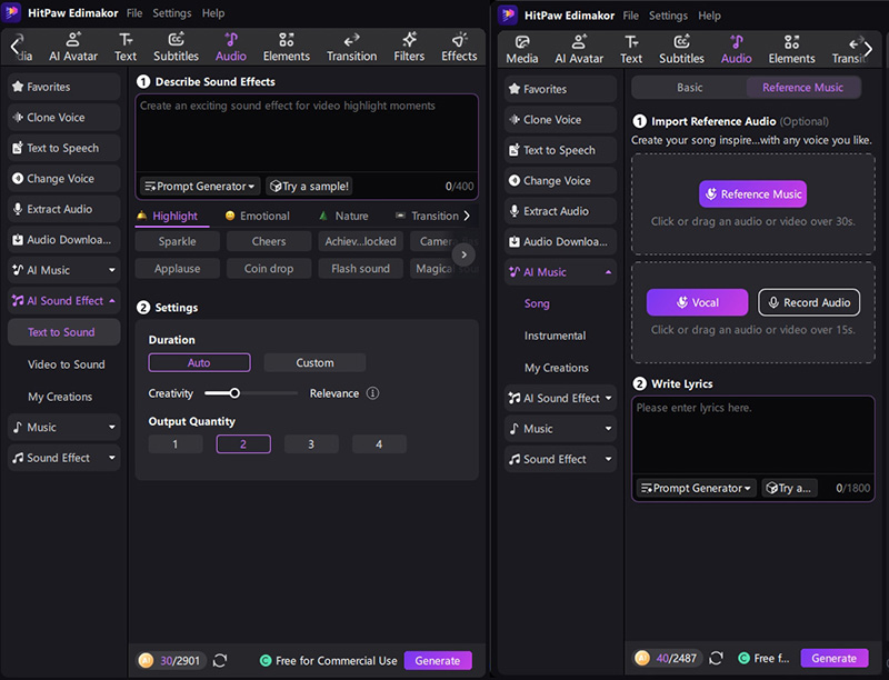 edimakor noteburner alternative generate ai sound effect