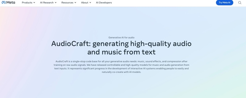 Meta Audiocraft Sound Effect Generator