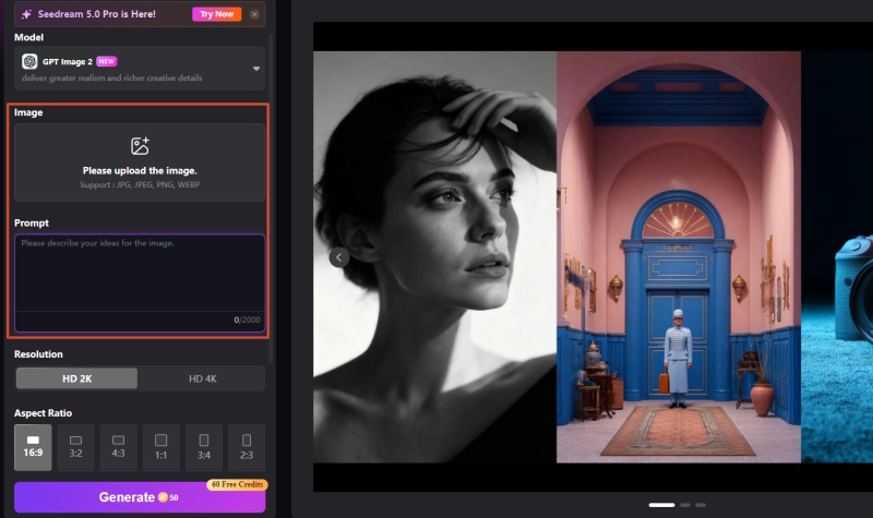 choose gpt image model in edimakor 2