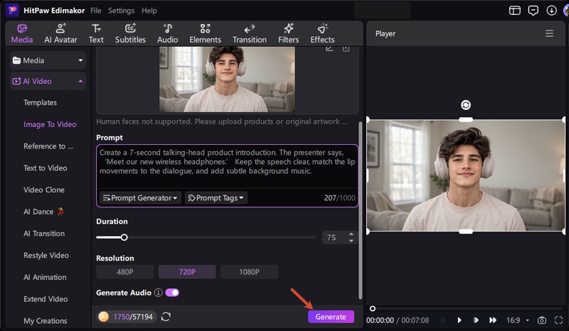 Generate the Video