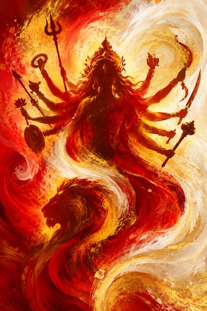 abstract goddess durga artwork