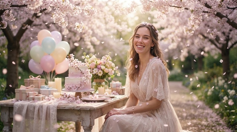 birthday under cherry blossom