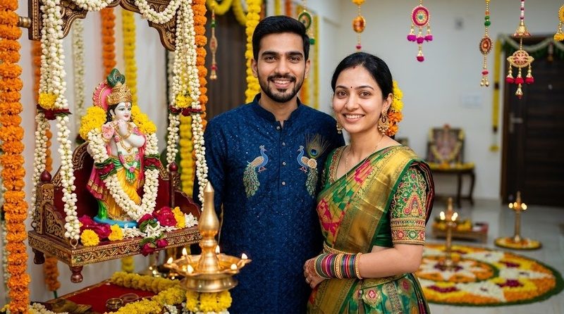 celebrating janmashtami together