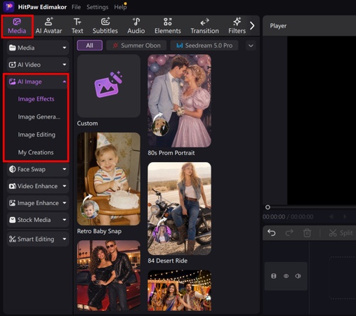 Choose the AI Image Tool from Edimakor