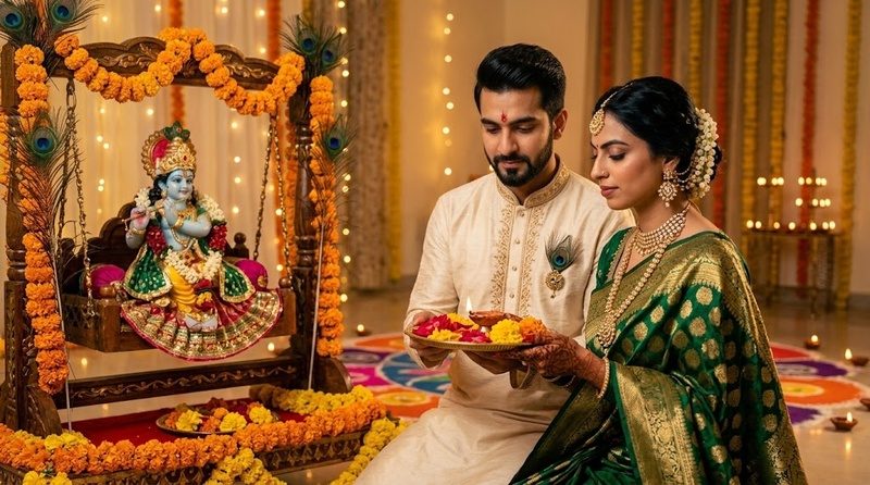 couple janmashtami puja