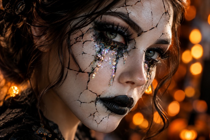 cracked porcelain halloween makeup