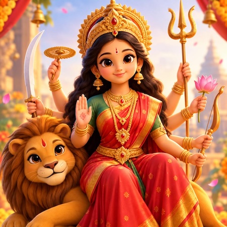 cute 3d goddess durga