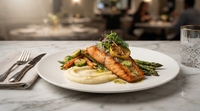 elegant seafood plate