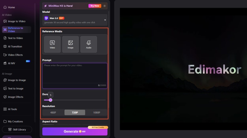 enter prompt and generate video