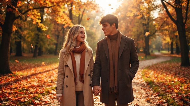 Inspiration photo d'automne pour un couple