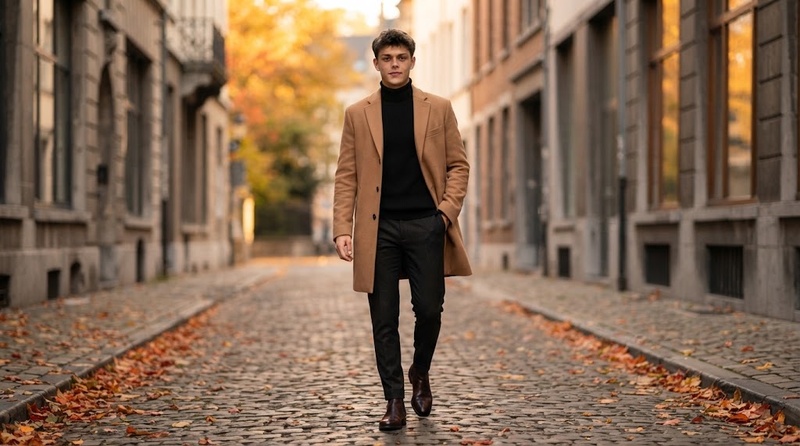Prompt de photo IA sur le thème de l'automne pour hommes