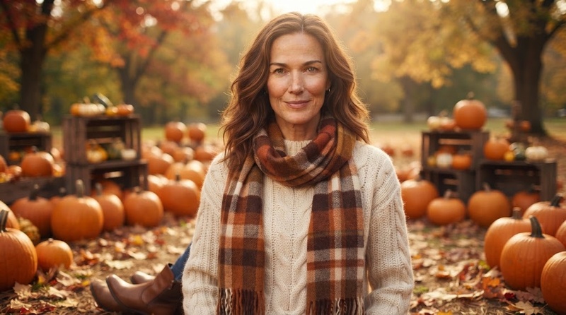 Prompt de photo IA sur le thème de l'automne pour femmes
