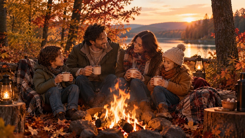 Invite pour générer une photo de famille en automne avec l'IA
