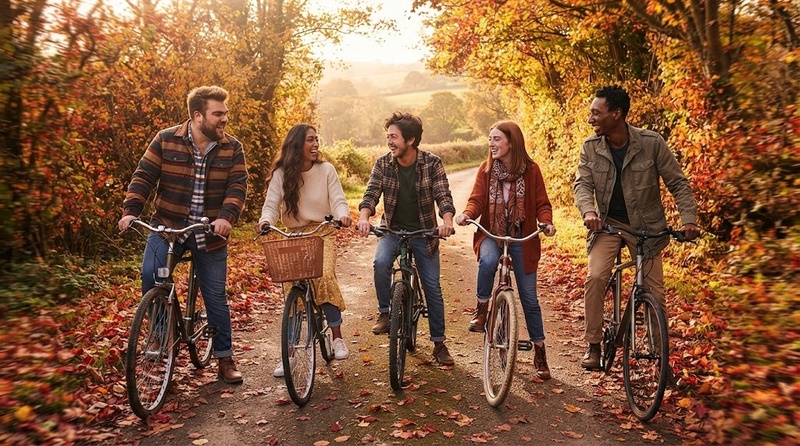 Invite pour une photo IA de famille en automne