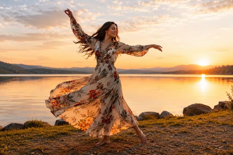 flowing dress dance