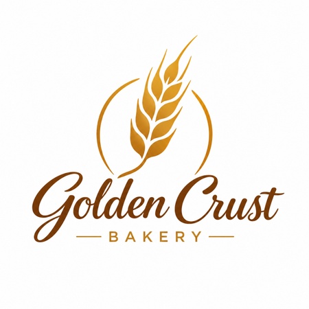 golden crust bakery logo featuring a wheat stalk