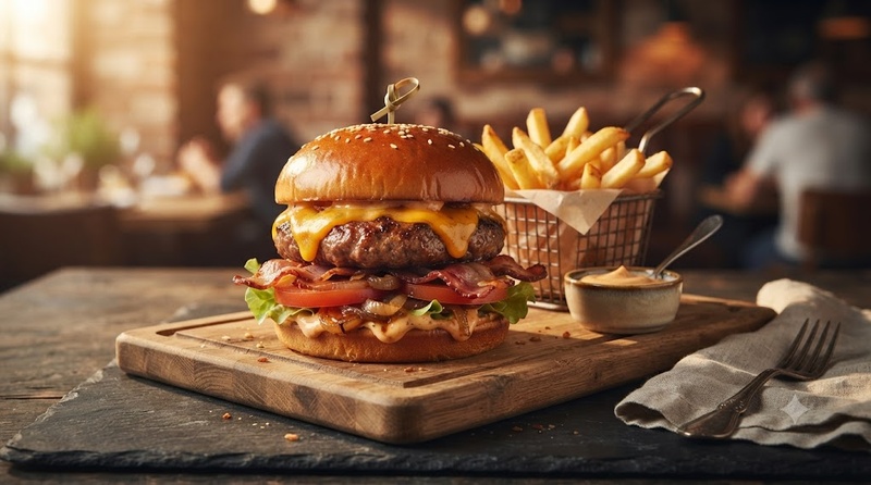gourmet burger photography