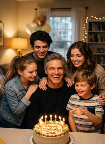 happy birthday father photopromptheartfelt father and family birthday portrait